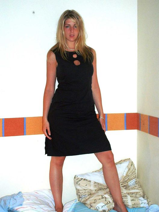 in black dress