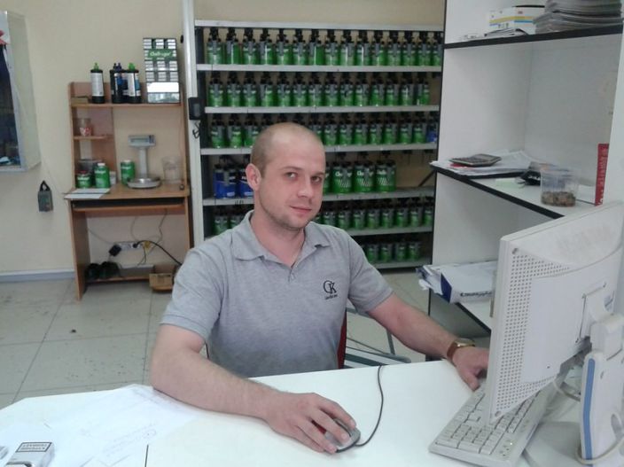 на работе