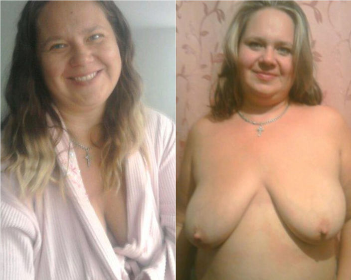 в одежде и без