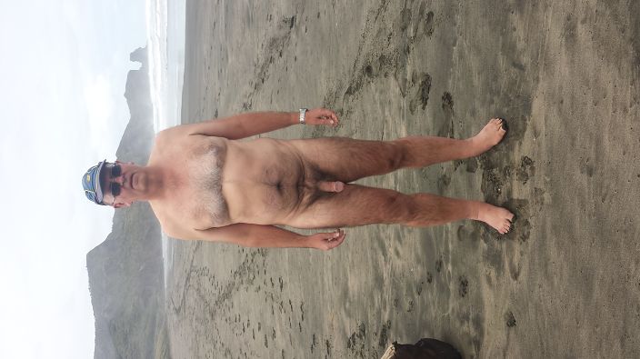 Naked on the beach