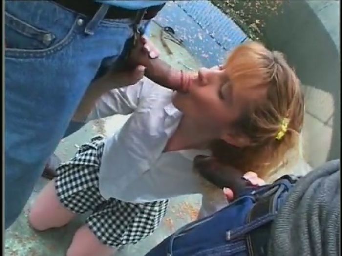 Naughty Student Mouthing 2 Weiners for Cash