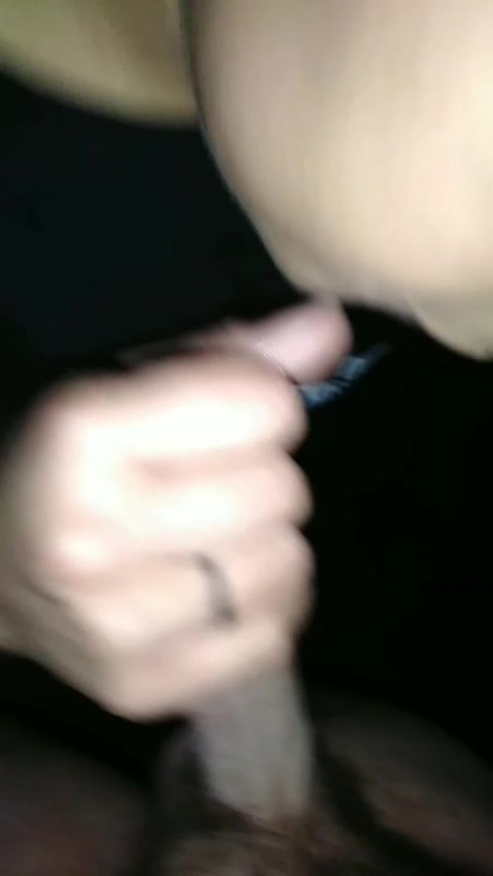 Beautiful bbw mixed girl sucking my huge white cock