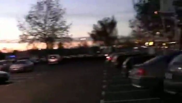 Two girls in parking lot